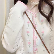 Flower Embroidered Cardigan Sweater
