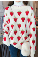Red Strawberry Full Printed Sweater