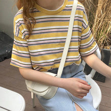 Loose Short Sleeve Striped Casual Shirt