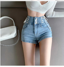 High Waist Sexy Side Lace Denim Shorts Jeans