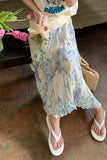 Flowers Painting Pattern Elegant Long Skirts