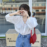 Long Sleeve Elegant French Style Loose Blouse Shirt