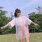 Mesh Gradient Color Transparent Shirt