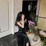 Sexy Long Slim Satin Dress