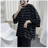 Loose Hip Hop Striped Oversize Shirt