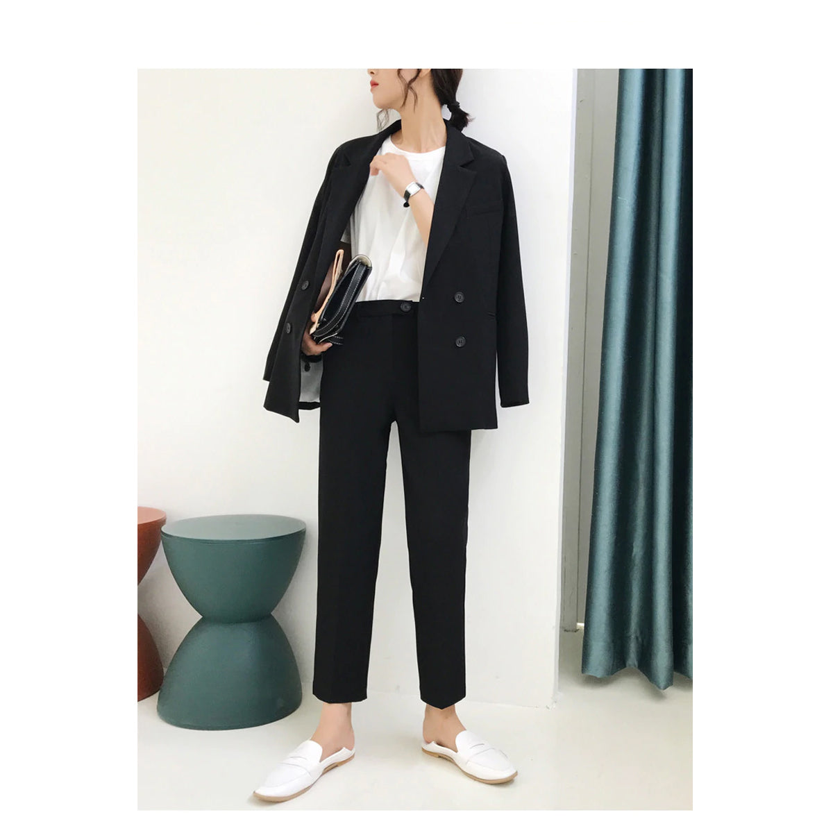 Double Breasted Blazer Jacket & Pencil Pants Set – Tomscloth