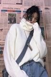 Solid Color Turtleneck Knitted Loose Sweater