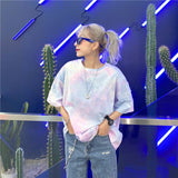 Loose Tie Dye Graphic Short Sleeve Shirt