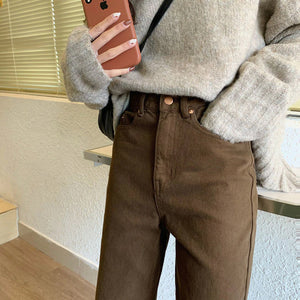 Vintage Casual Brown Jeans Pants