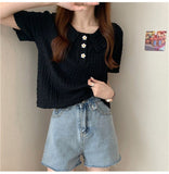 Cute Little Daisy Button Slim Shirt