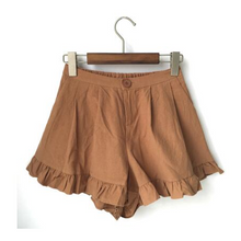 High Waist Elastic Ruffles Shorts