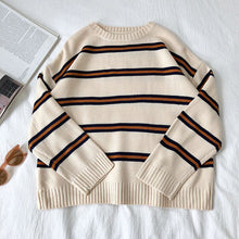 Vintage Striped Style O-Neck Sweater