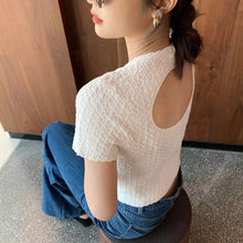 Sexy Back Hollow Out Knitted Shirt