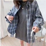 Long Sleeve Oversized Plaid Shirt