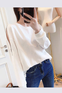 Stylish Zipper Hollow Out Loose Sweater