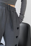 Heart Pattern Casual Cotton Jogger Pants