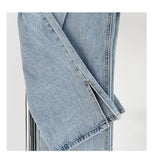 High Waist Split Cut Wide Leg Jeans Pants