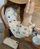 Sweet Floral Pattern Elegant Chiffon Shirt