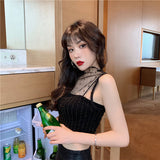 Mesh Lace Sling Sexy Crop Top