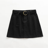 High Waist Skirt A-Line With Belt