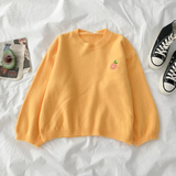 Fruits Embroidery Loose Oversize Sweater