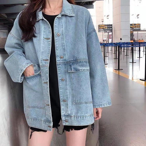 Loose Double Pocket Jeans Jacket