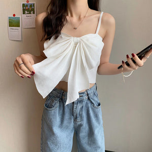 Butterfly Knot Bow Tie Backless Camisole Crop Tops