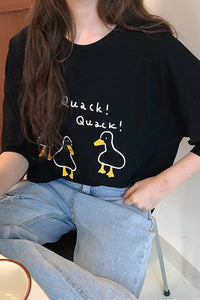 Duck Cartoon Quack Quack Loose Shirt