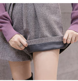 High Waist Casual Wool Wide Leg Lace-Up Pants