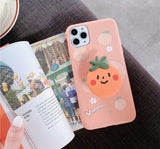 Cute Fruits Cartoon Plus Holder Case For iPhone