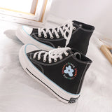 Daisy Foot Printed High Canvas Shoes