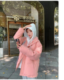 Solid Hooded Bubble Parka Coat Jacket