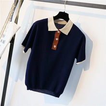 Polo Collar Buttons Knitted Shirt
