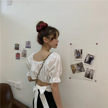 Sexy Backless Bow Knot Ruffles Crop Tops