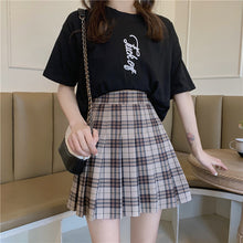 High Waist A-Line Plaid Pleated Skirt