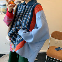 Retro Knitted Turn Down Collar Warm Sweater