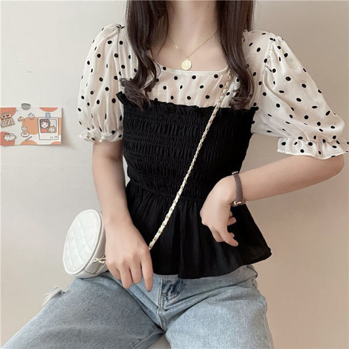 Puff Sleeve Two Style Blouse Shirt