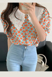 Retro Floral Elegant Office Blouse Shirt