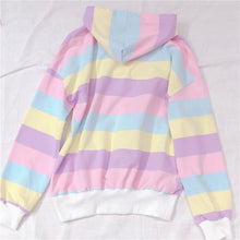 Macaroon Colors Striped Hoodie and Sweatshirt
