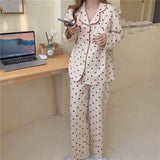 Hearts Full Printed 2Pcs Pajamas Set