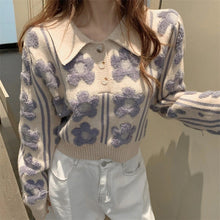 Daisy Sweet Flower Embroidered Skinny Sweater