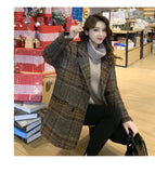 Elegant Plaid Wool Blend Coat