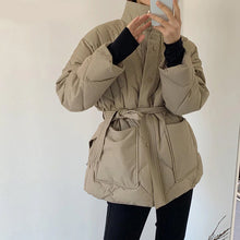 Stand Collar Thick Cotton Padded Parka Coat Jacket