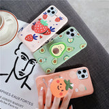 Cute Fruits Cartoon Plus Holder Case For iPhone