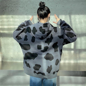 Cow Pattern Printed Hoodie