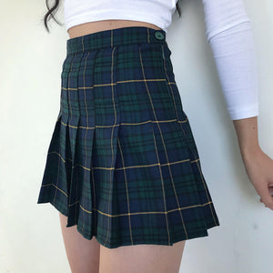 High Waist Sexy Plaid Pleated Skirts