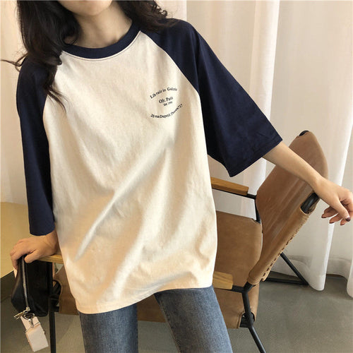 Loose Pocket Letter Raglan Sleeve Shirt