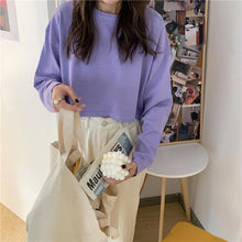 Long Sleeve Candy Colors Crop Sweater