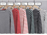 Long Sleeve Basic Striped Stretchy Slim Shirt