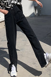 High Waist Split Leg Flare Jeans